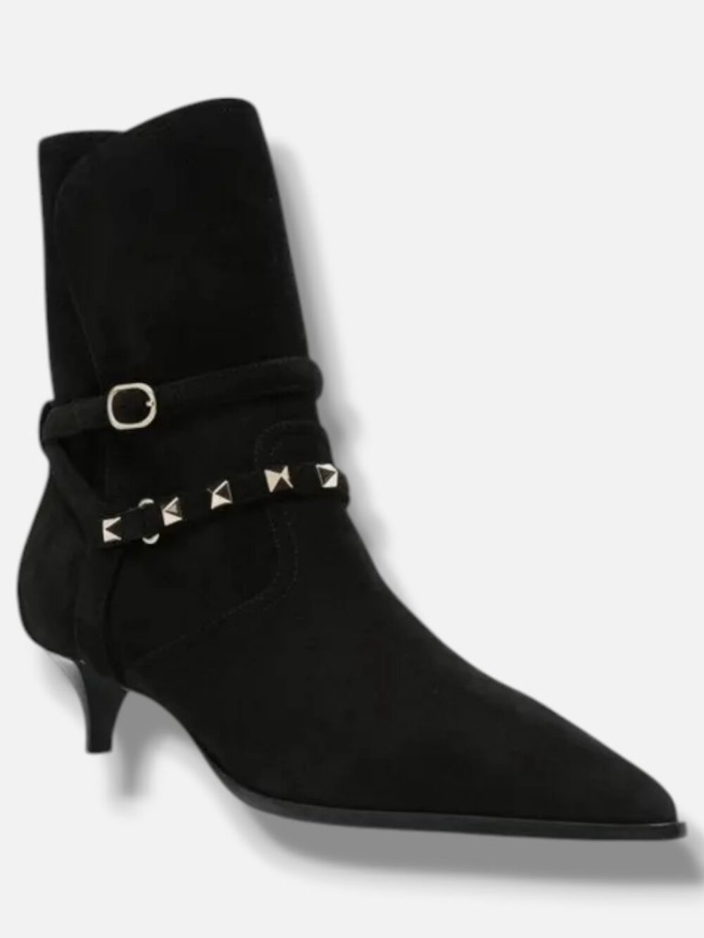 Valentino Garavani Women's Black Suede Rockstud Booties Shoe Size EU:36 US:6